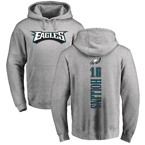 Men Philadelphia Eagles #16 Mack Hollins Ash Backer NFL Pullover Hoodie Sweatshirts->nfl t-shirts->Sports Accessory